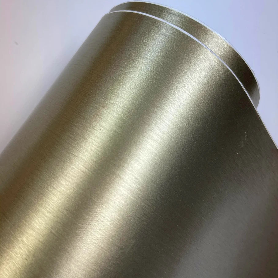 50cmx300cm Champagne Gold Aluminum Metallic Brushed Vinyl Wrap