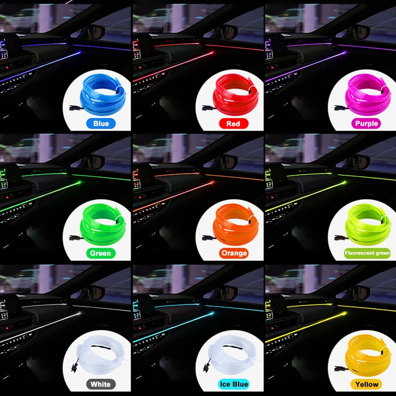 5M Interior Ambient Strip Neon Lighting Garland Wire Rope