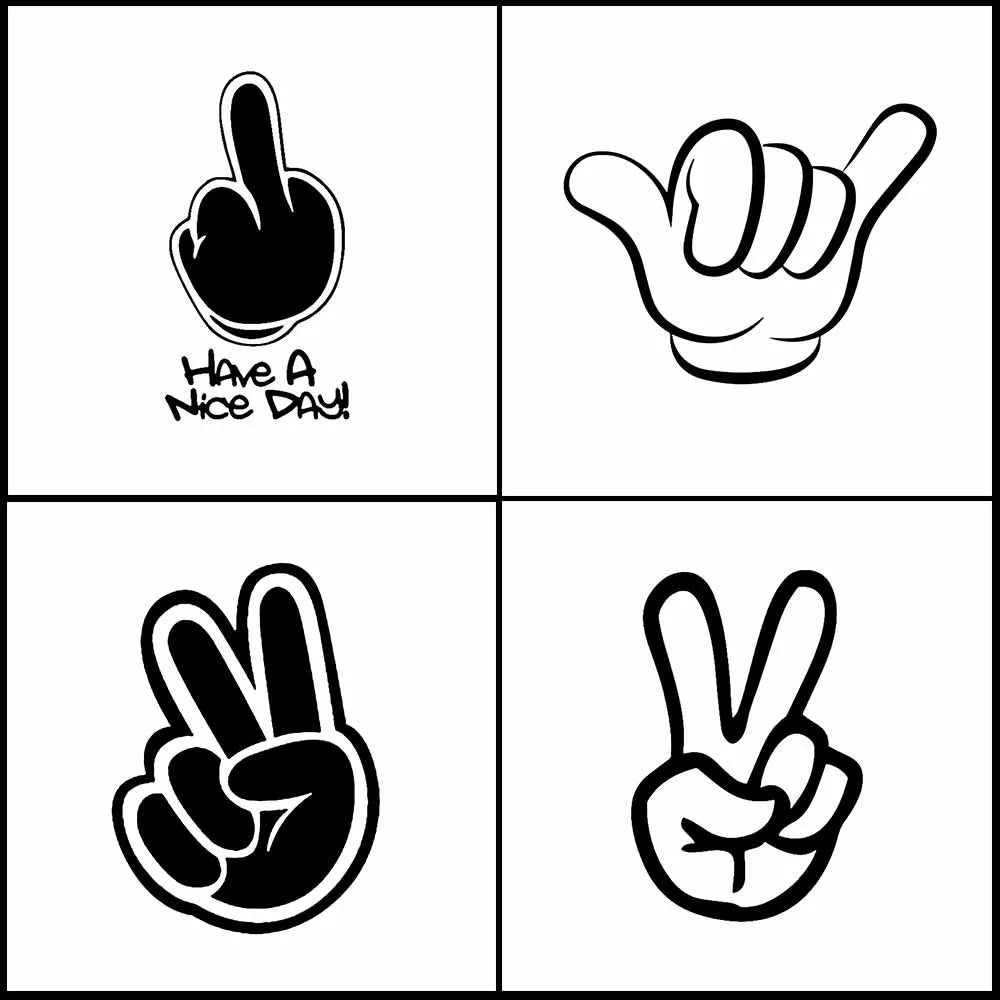 7.9cm 14.9cm Have A Nice Day Funny Peace Hand
