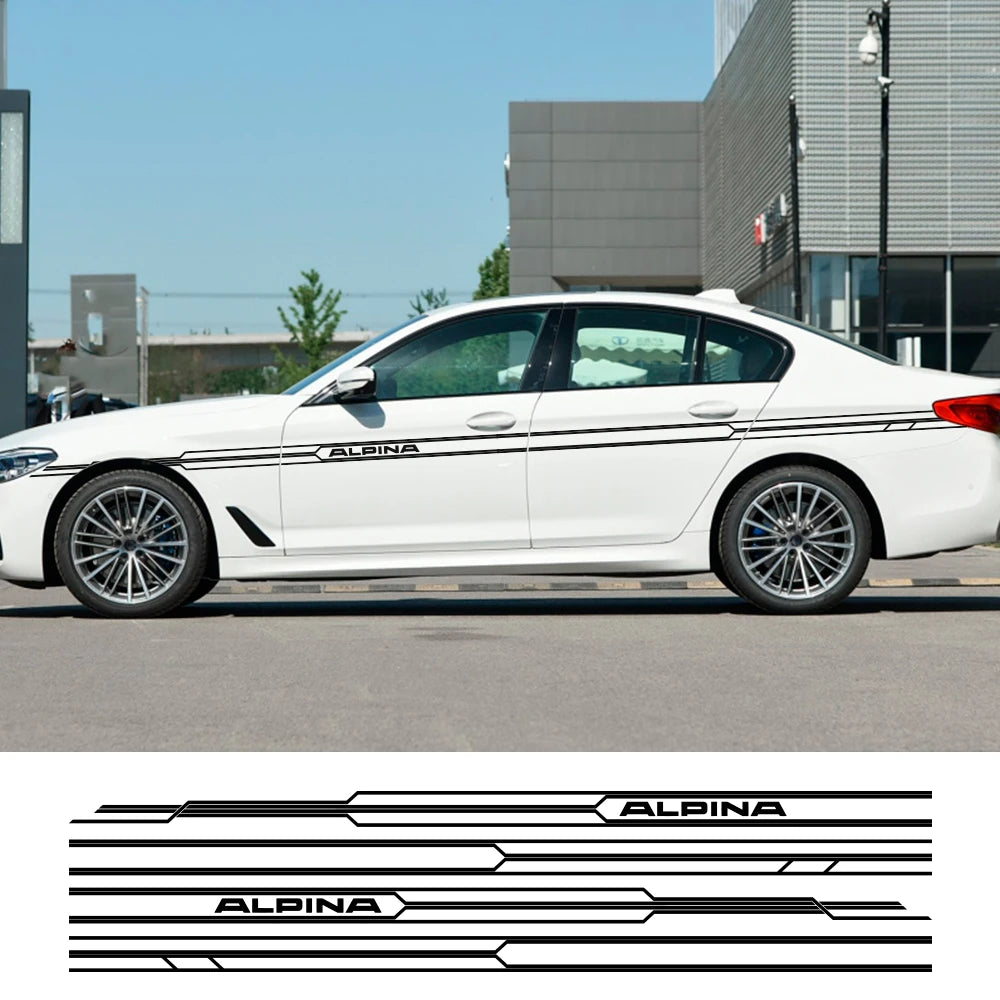 For BMW E36 E39 E46 E90 2PCS Long Side Stripes Sticker Decal E91