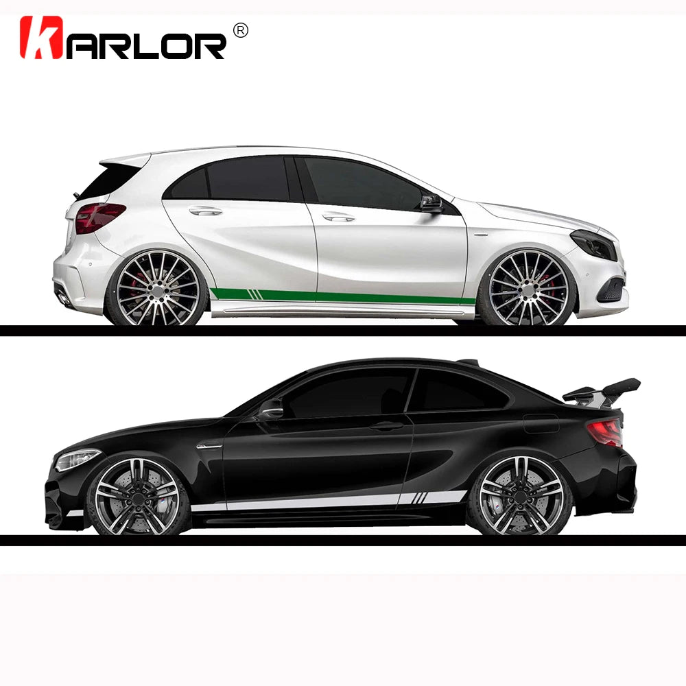 2PCS Lot 220x8cm Stripe Side Stripes Both Body Stickers