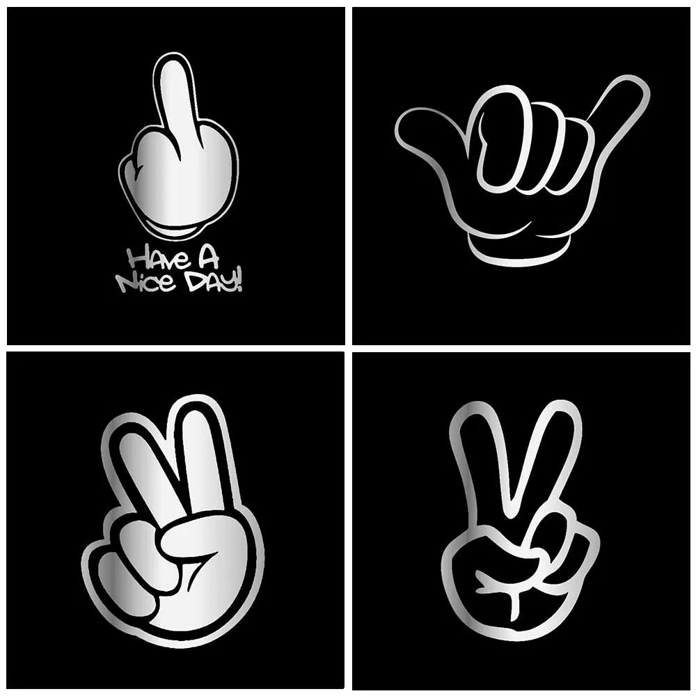 7.9cm 14.9cm Have A Nice Day Funny Peace Hand