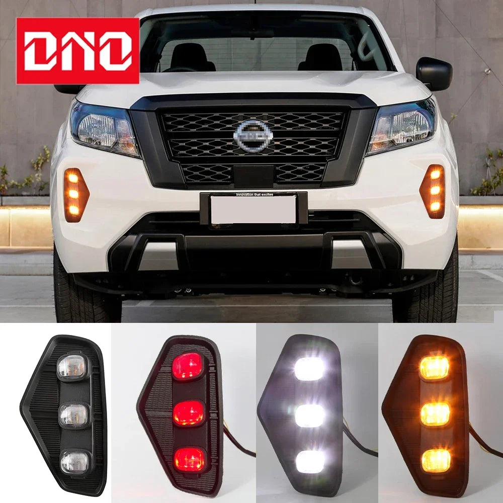 For Nissan Navara 2021 2022 Yellow Drl 12V Daylights Turn Signal