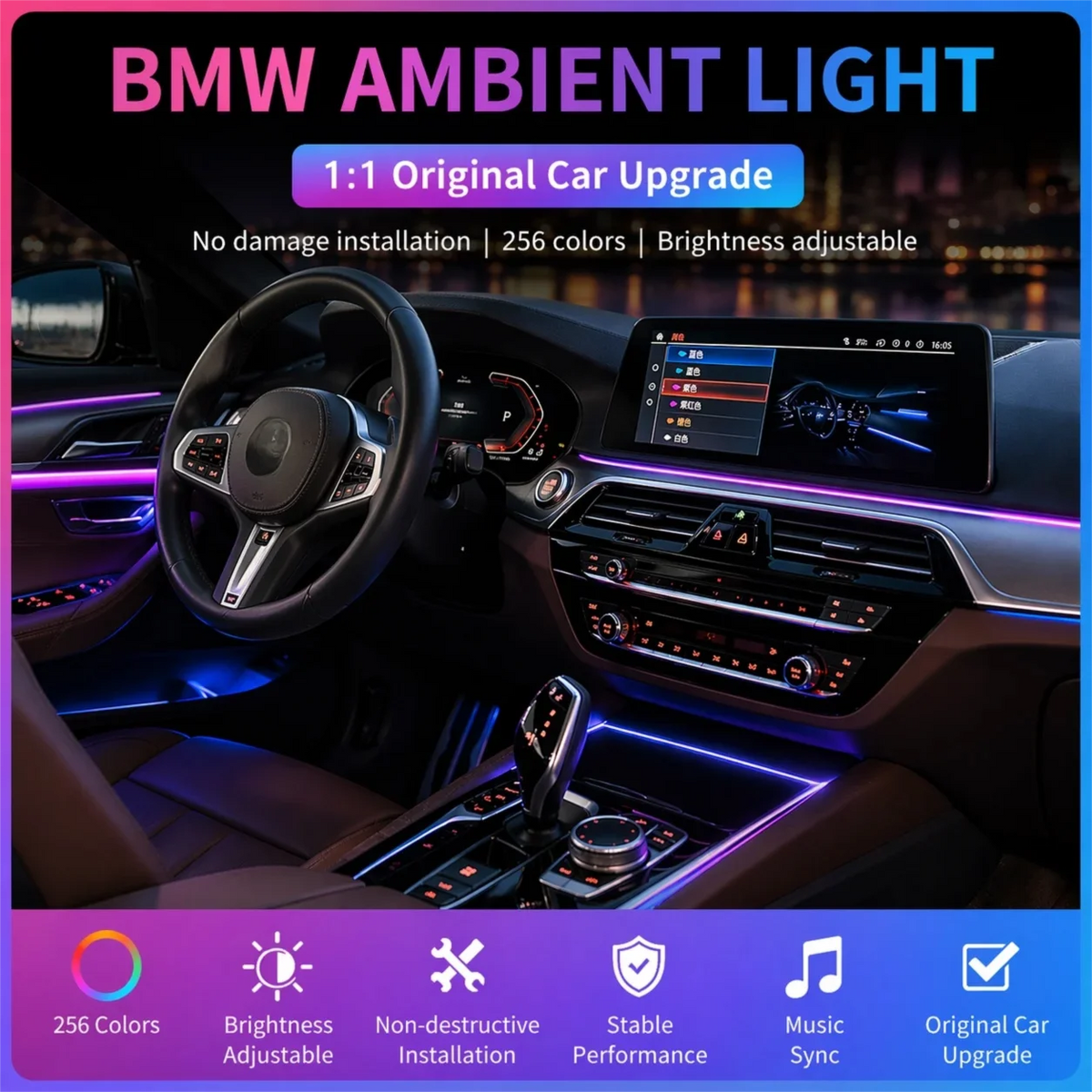 For BMW 3 5 Series F30 Interior Ambient G20 G30 X1 X3 X5 F15 G05