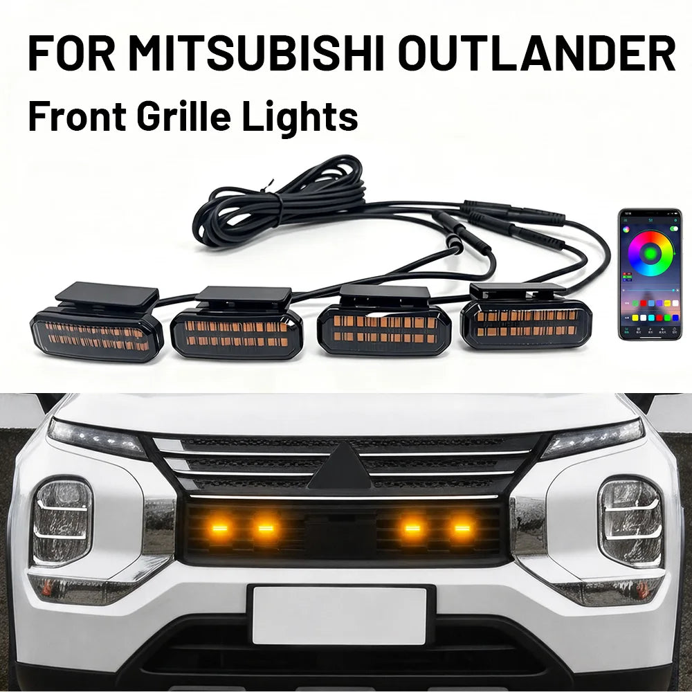 For Mitsubishi Outlander LED Front Grille Daytime Running Wheel