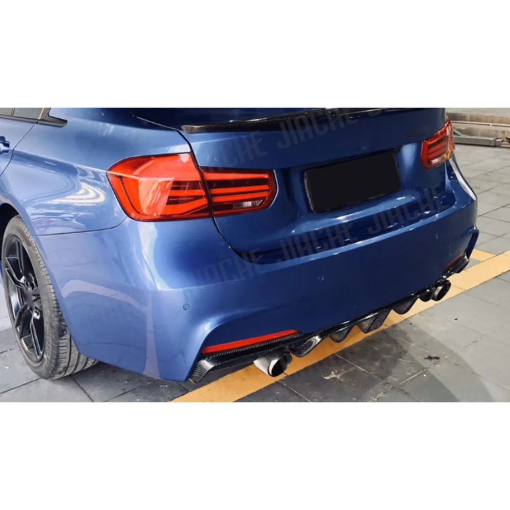 For BMW 3 Series F30 F35 Carbon Fiber Rear Bumper Exhaust