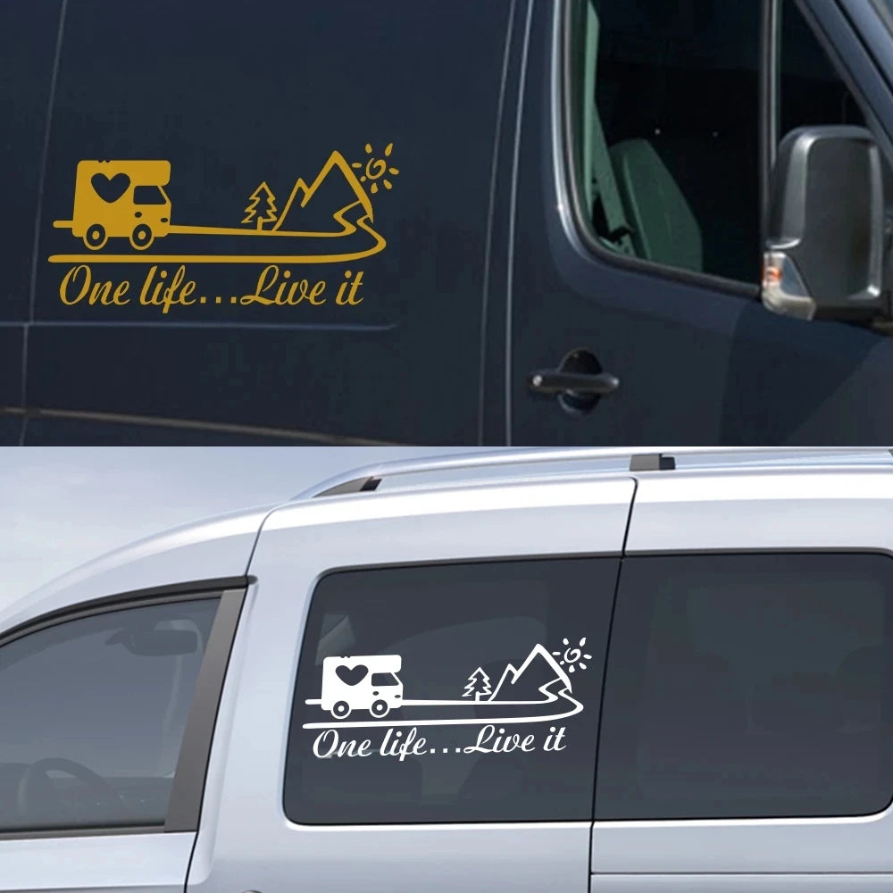 One Life Live It Van Camper Decor Decal Vinyl