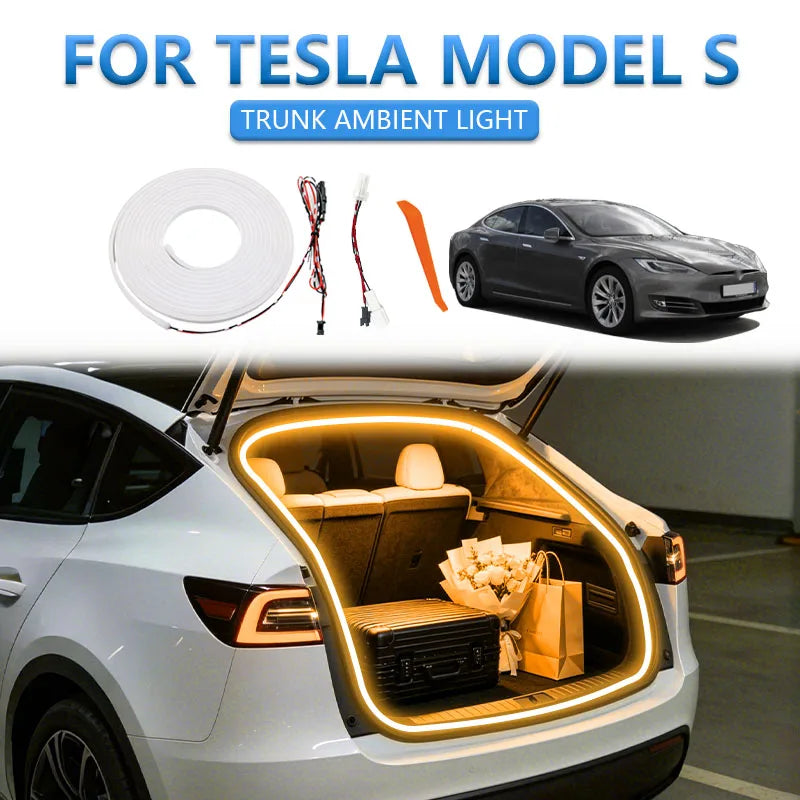 For Tesla Model S Rear Trunk Surround Silicone Modification