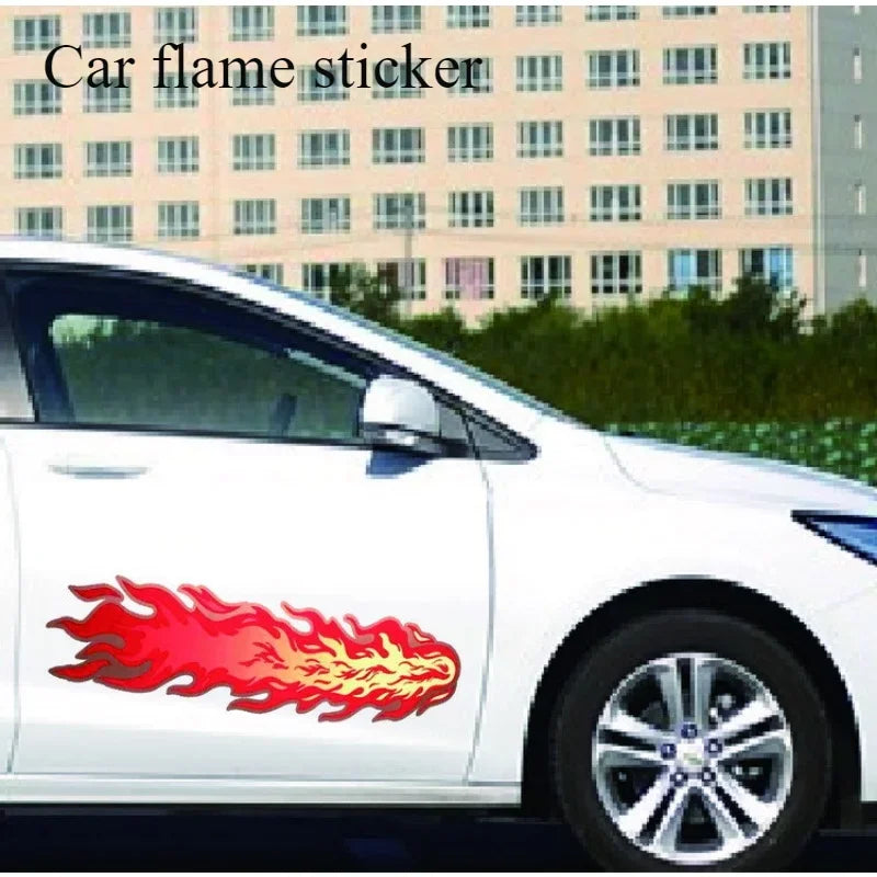 Motorcycle Flame Sticker Waterproof Bumper Scratch Cover Decal