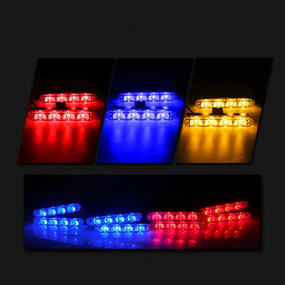 Set 12V Strobe Grille Ambulance Flashing Switch Red White