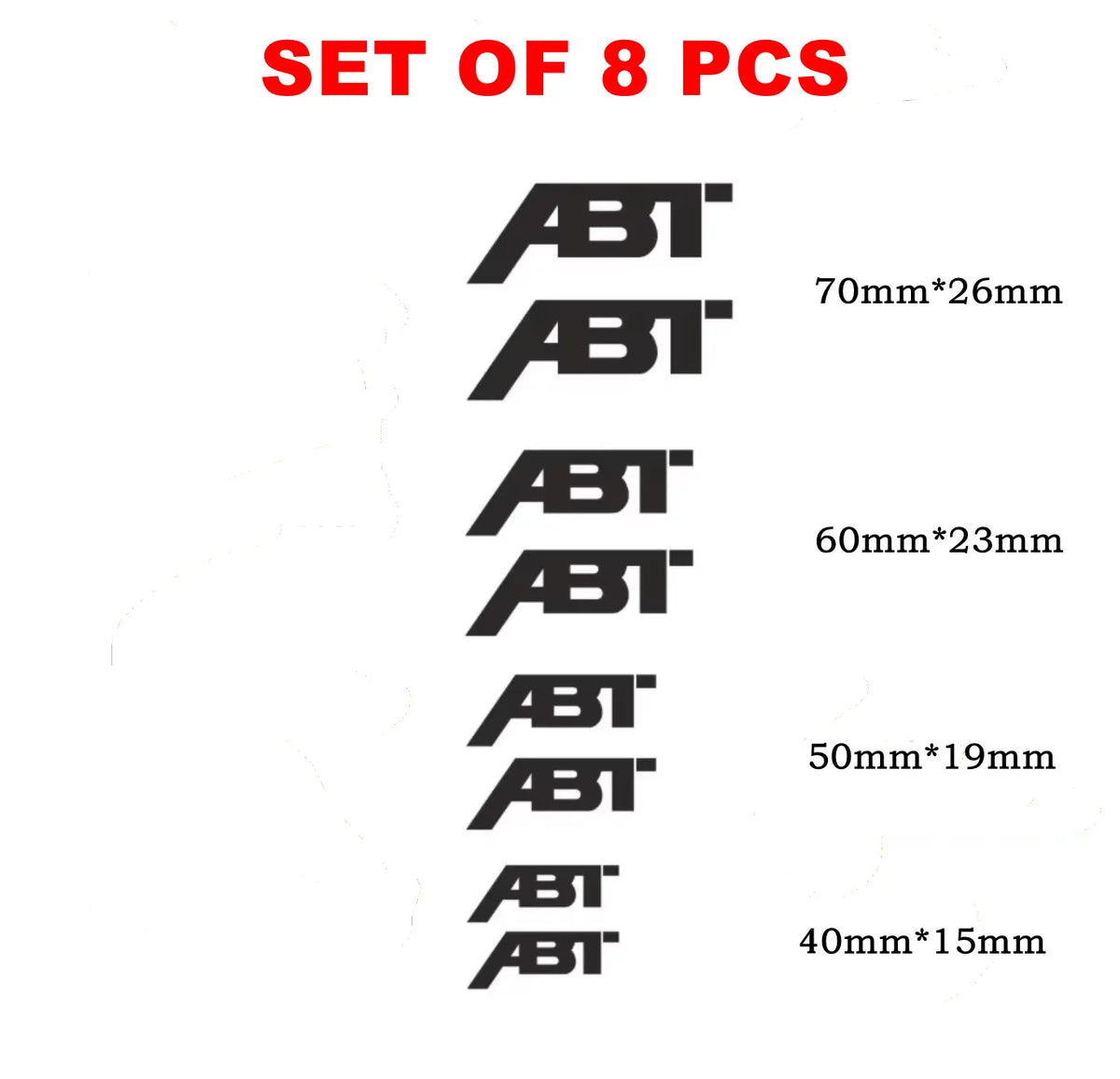 For Abt Heat Resistant 8PCS Set Custom Caliper Sticker Decals