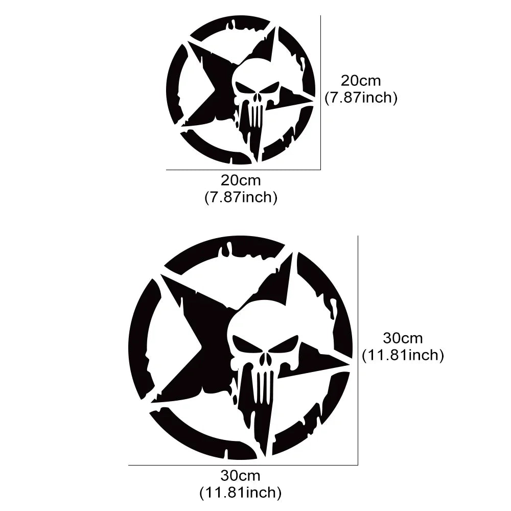 Sticker Star Skull Pentagram Stickers Waterproof Vinyl Decal Body