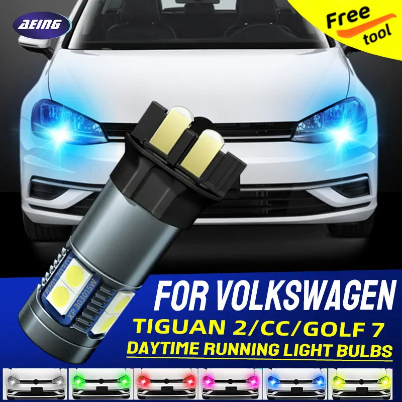 For Volkswagen Tiguan MK2 2 Passat 2PCS Blub Daytime Running Drl