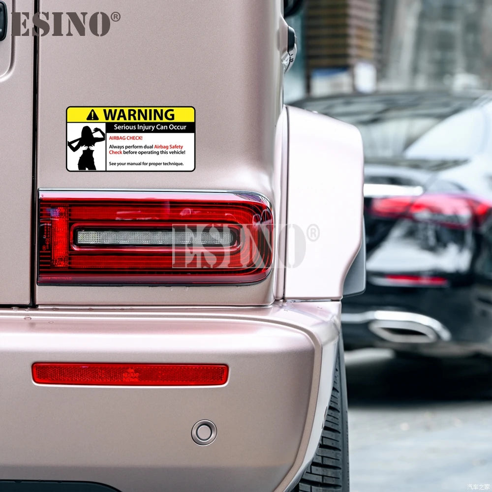 Warning Sexy Lady Girl Airbag Check Pvc Adhesive Decal