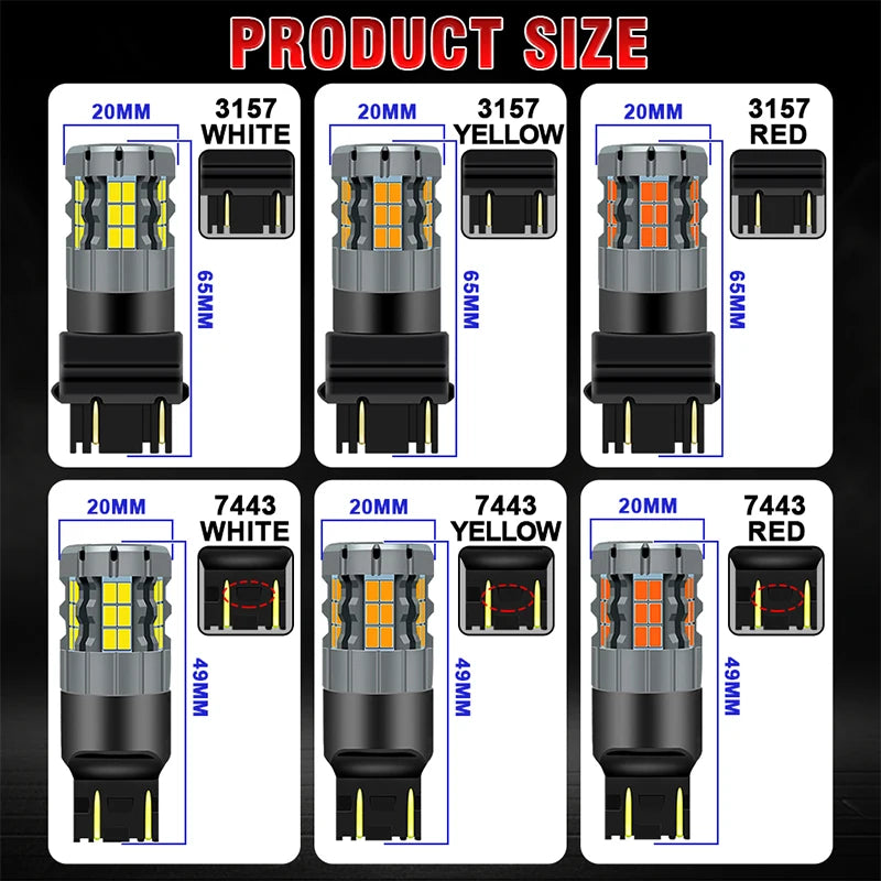 3157 T25 P27 7W 7443 W21 5W T20 Bulbs