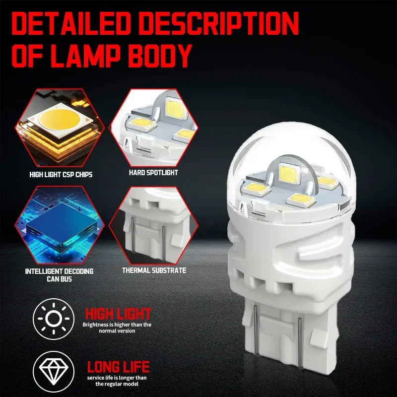 For Lada Drl P21 5W 2400LM Dztr P21W py21w ba15s T20 W21 5W W5W