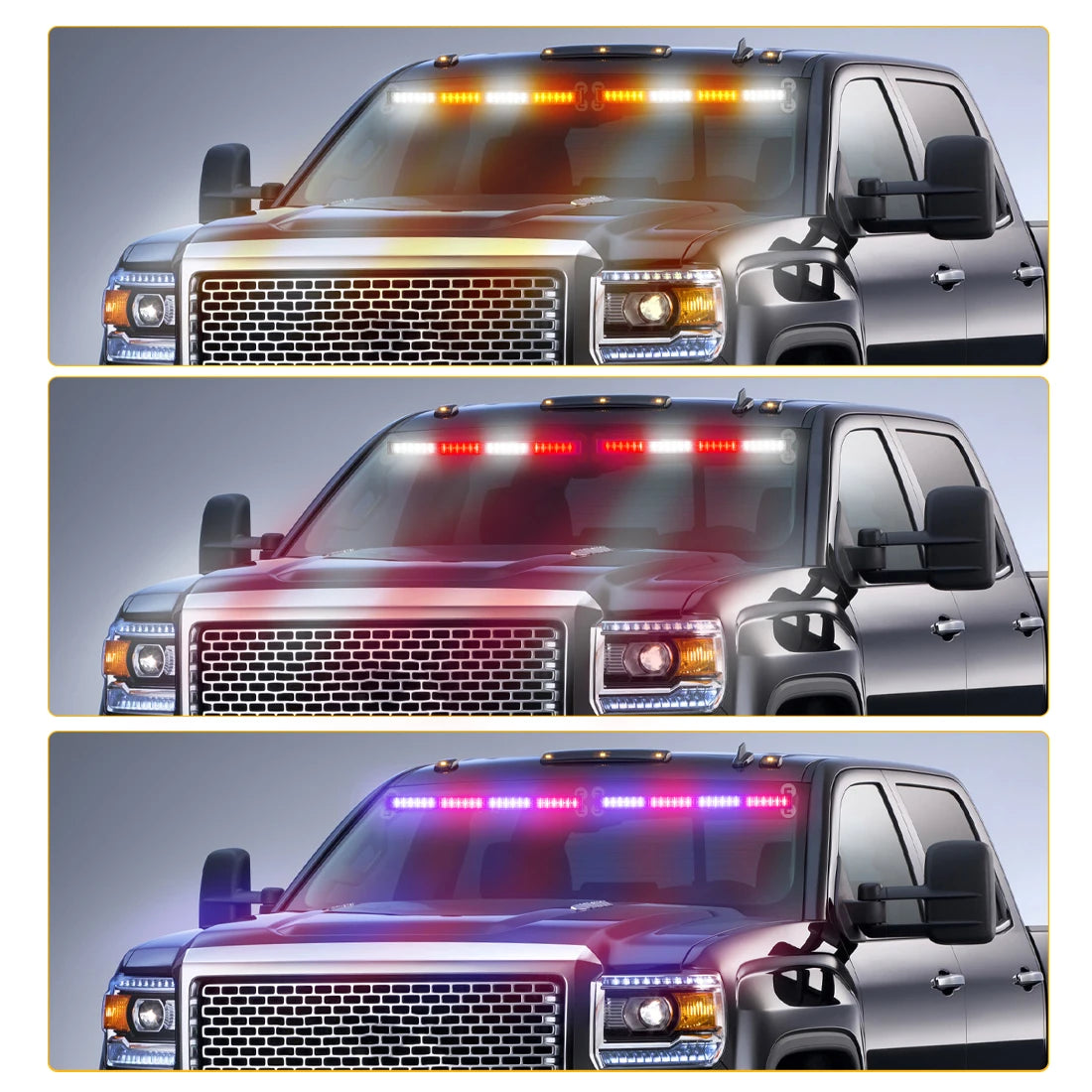Upgraded In Strobe Traffic Bar Windshield Safety Warning Flashing
