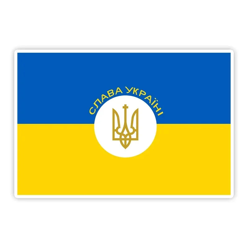 Removable Decal Sticker Ukraine Flag Trident Map Ukrainian On