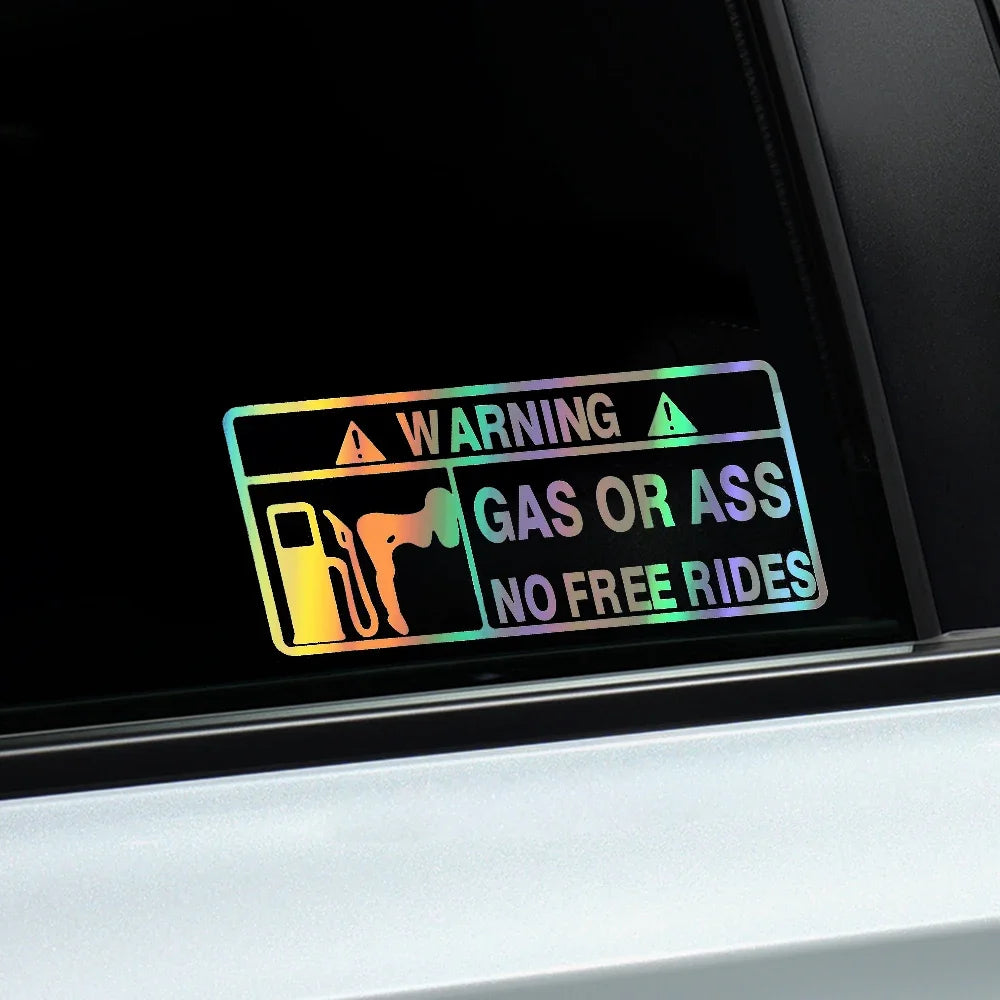 15x7cm Gas Or Ass Sticker Window Windshield Creative Ride