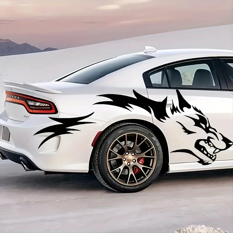 2PCS Wolf Stickers Waterproof Side Body Animal self-adhesive
