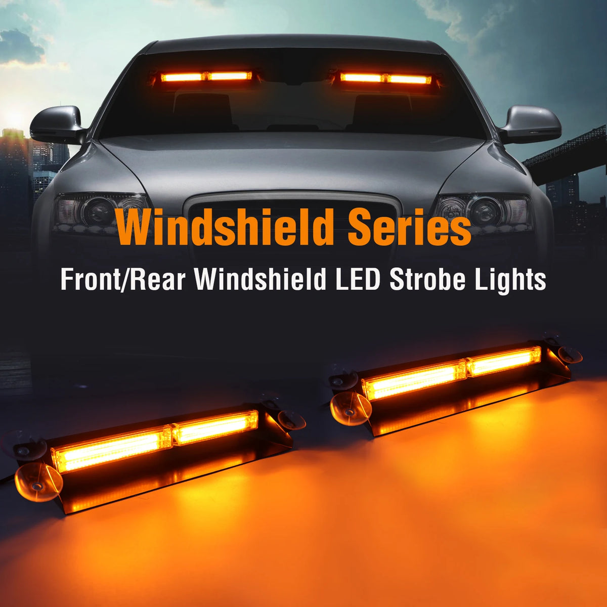 In Amber Cob Flashing Windscreen Sucker Strobe Warning Emergency