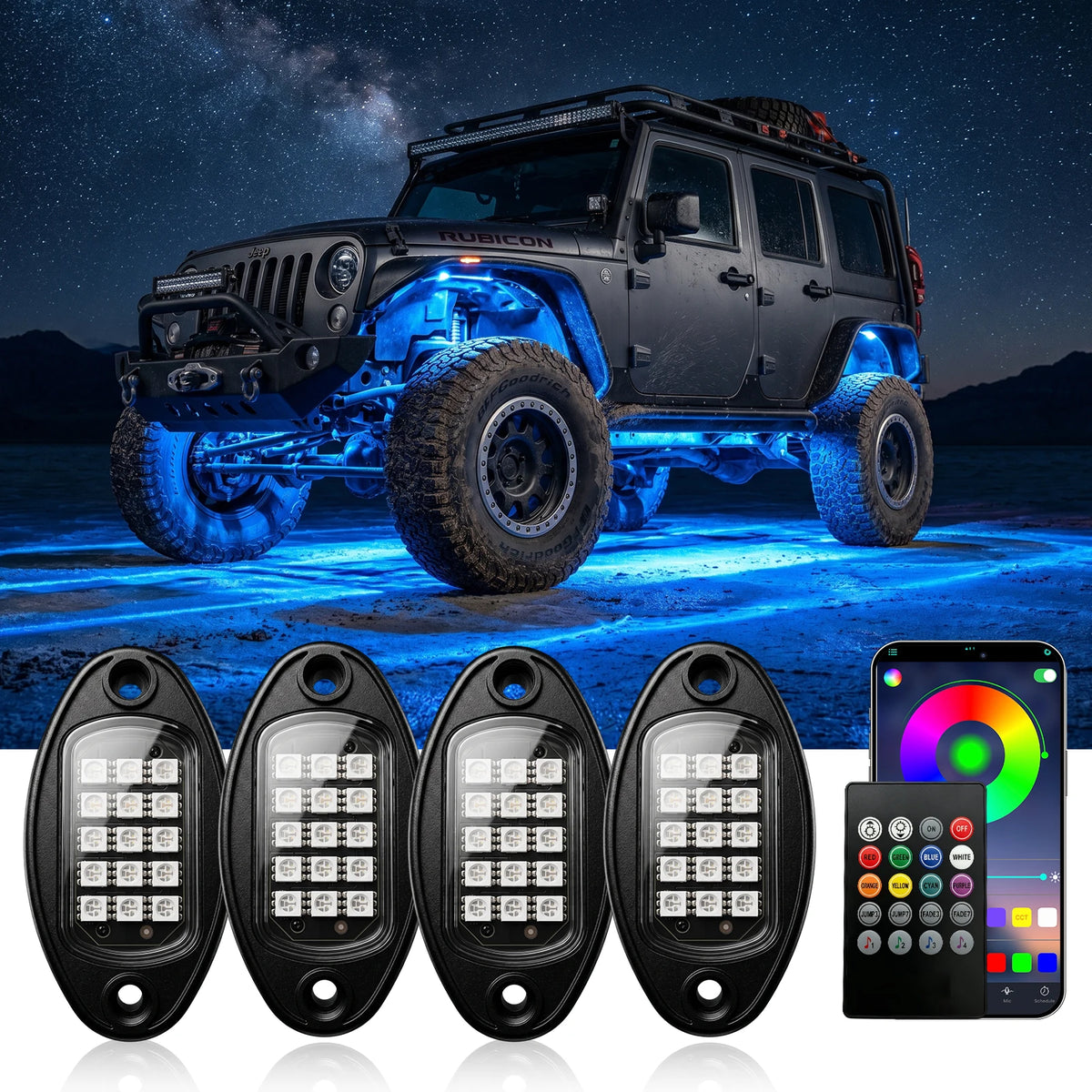 RGB Rock Kit Bluetooth APP Music Sync Flashing Wheel