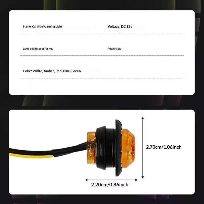 MINI Round Side Marker Brightness 24V Truck Trailer Indicators