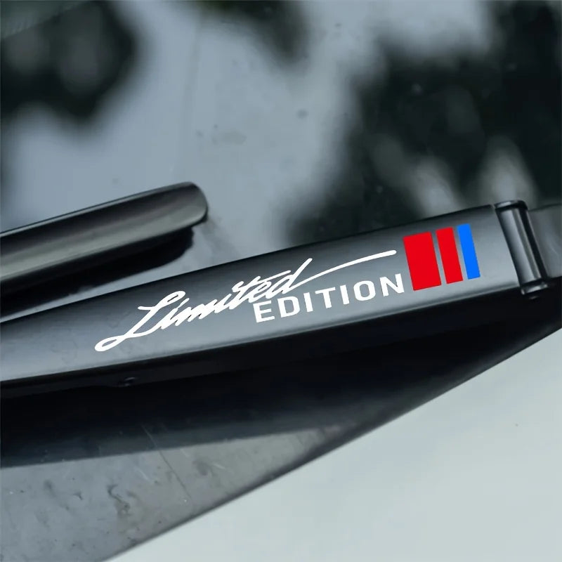 2PC Limited Edition Matte Red Blue Stripes Vinyl Stickers