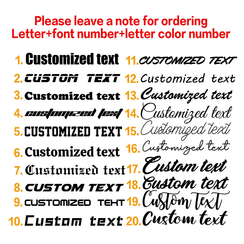 Custom Personality Text Name Sticker Windshield Bumper