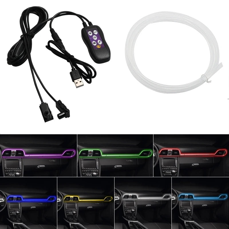 Interior Atmosphere Lighting USB RGB Flexible Optical Fiber
