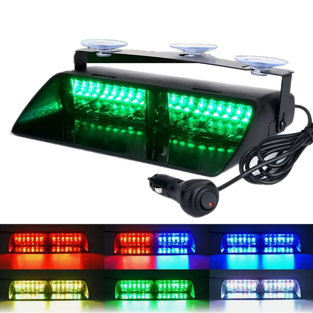 Windshield Dash Strobe Bar Truck Warning Flash 12V Emergency
