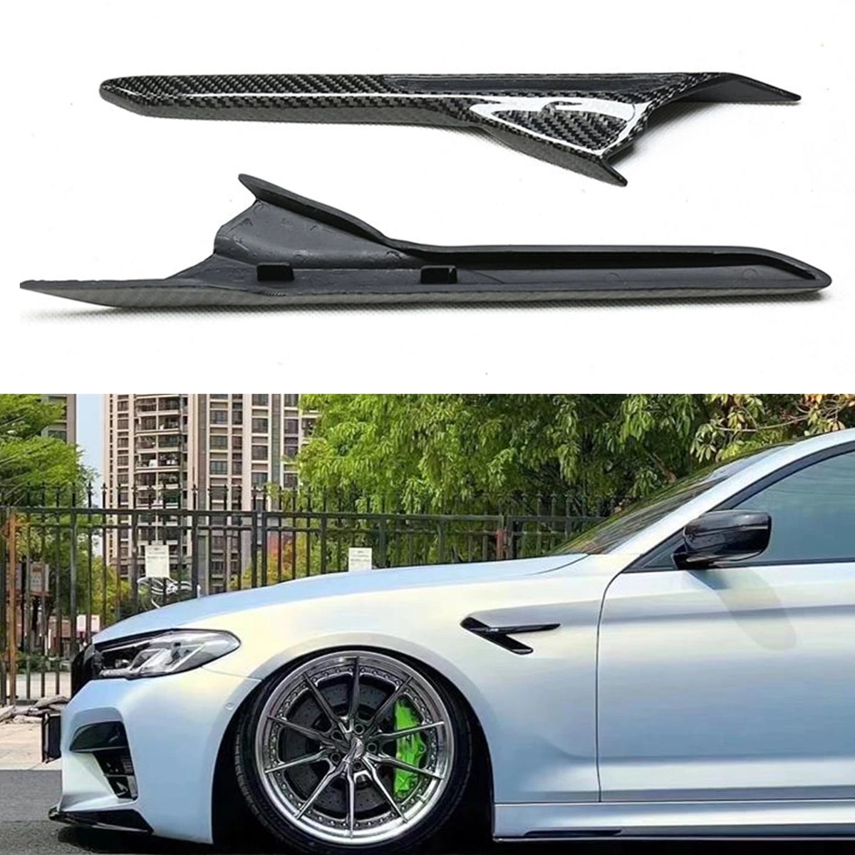 For BMW F90 M5 2018-2023 Carbon Fiber Exterior Side Skirt Fender