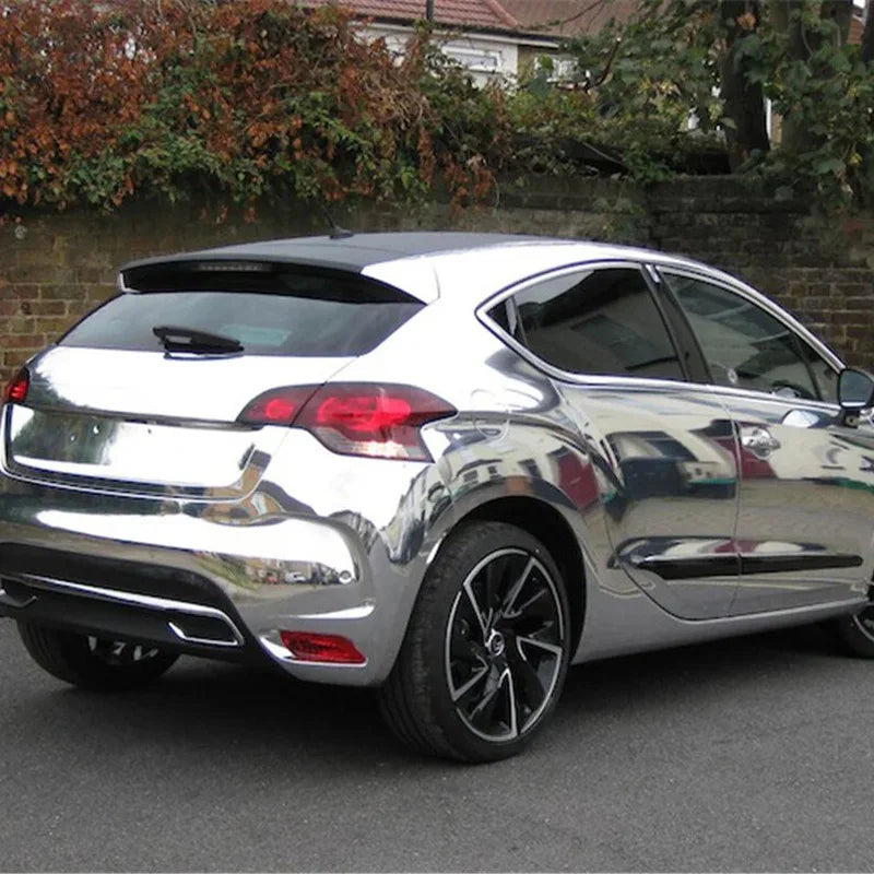 For Automotive Wrapping Strechable Glossy Silver Mirror Chrome