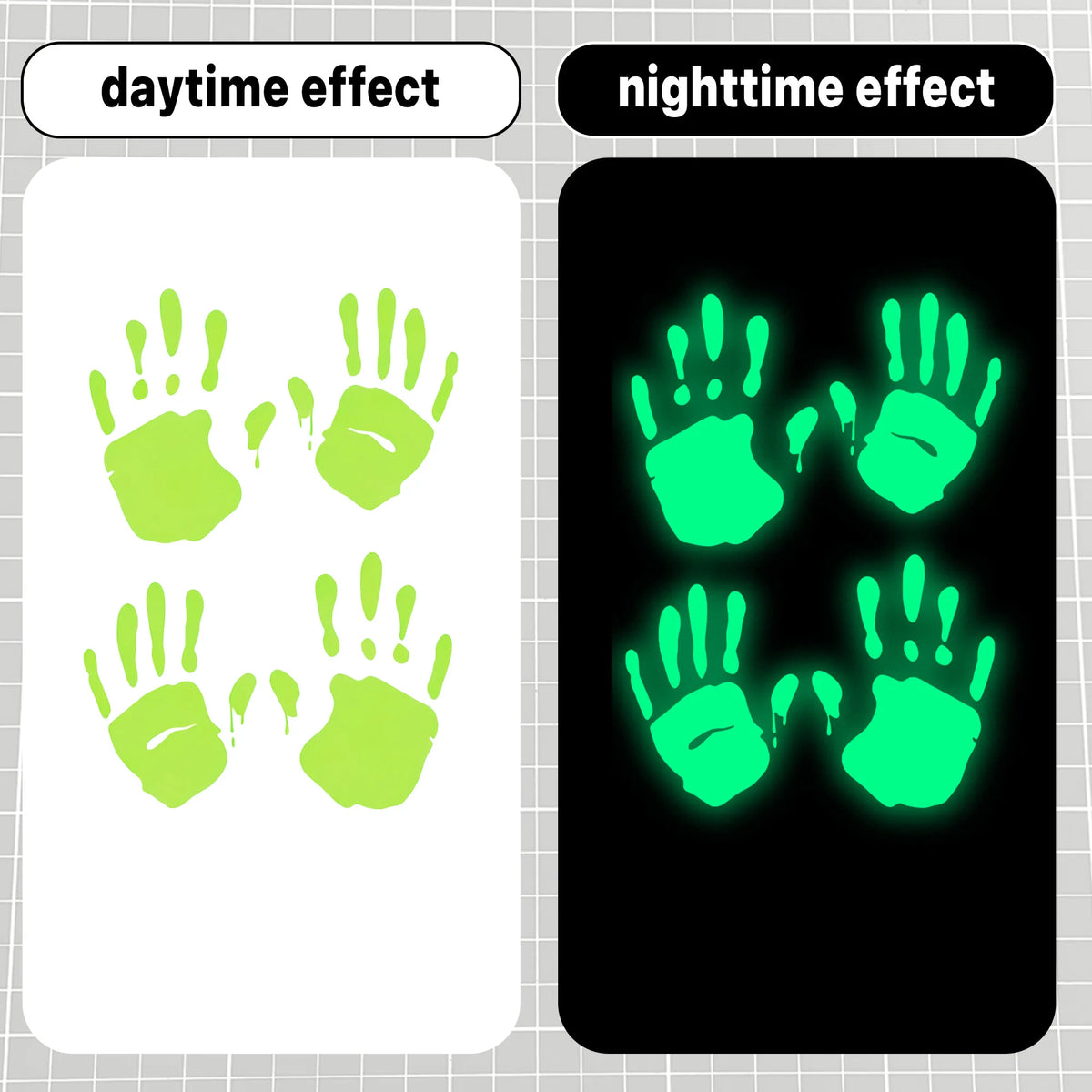 For Auto Body Window Halloween Decors Glow In Dark Hand Print