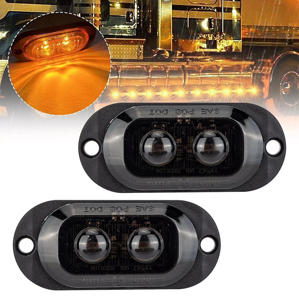 2PCS 12V 24V Side Marker Clearance waterproof-warning Tail