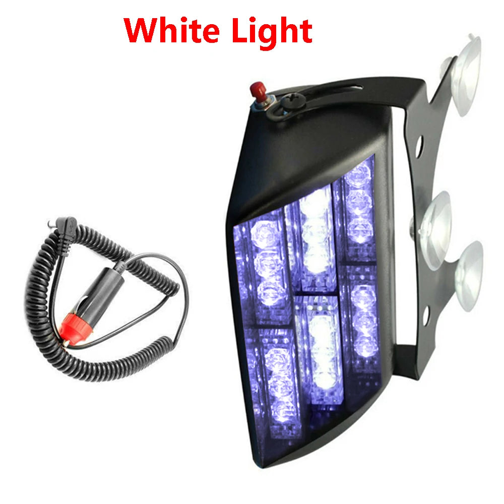 12V Strobe Warning Cigarette Lighter Windshield Dashboard Flash