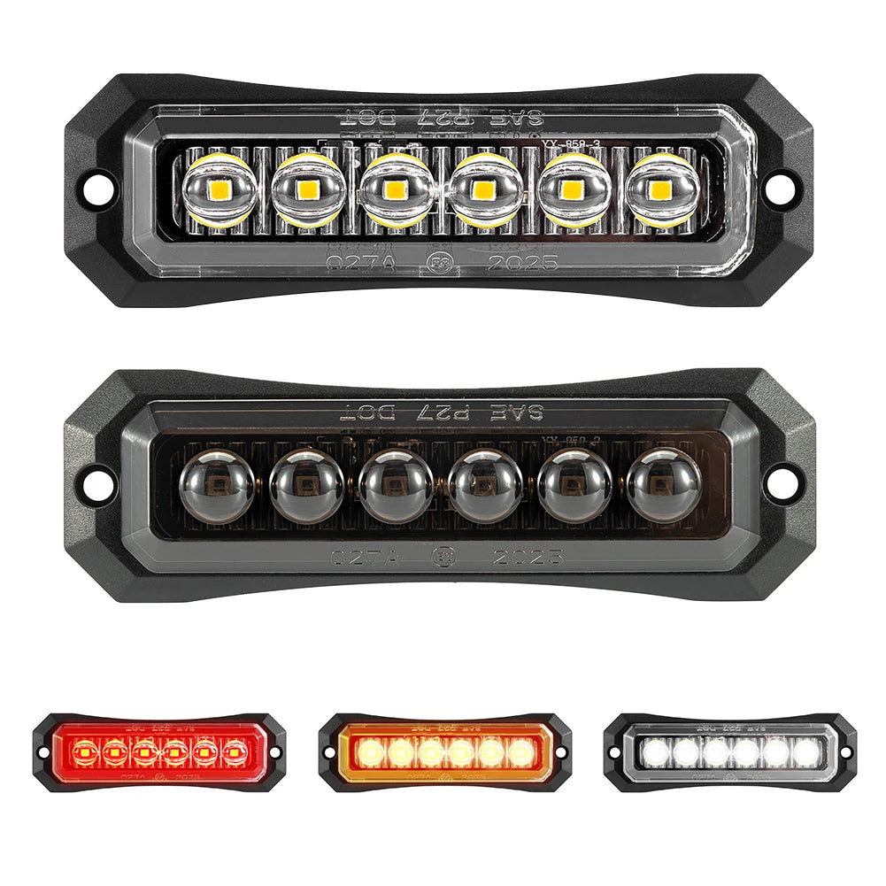 6LED 12-24v Truck Side Marker Strobe Flash Warning Waterproof