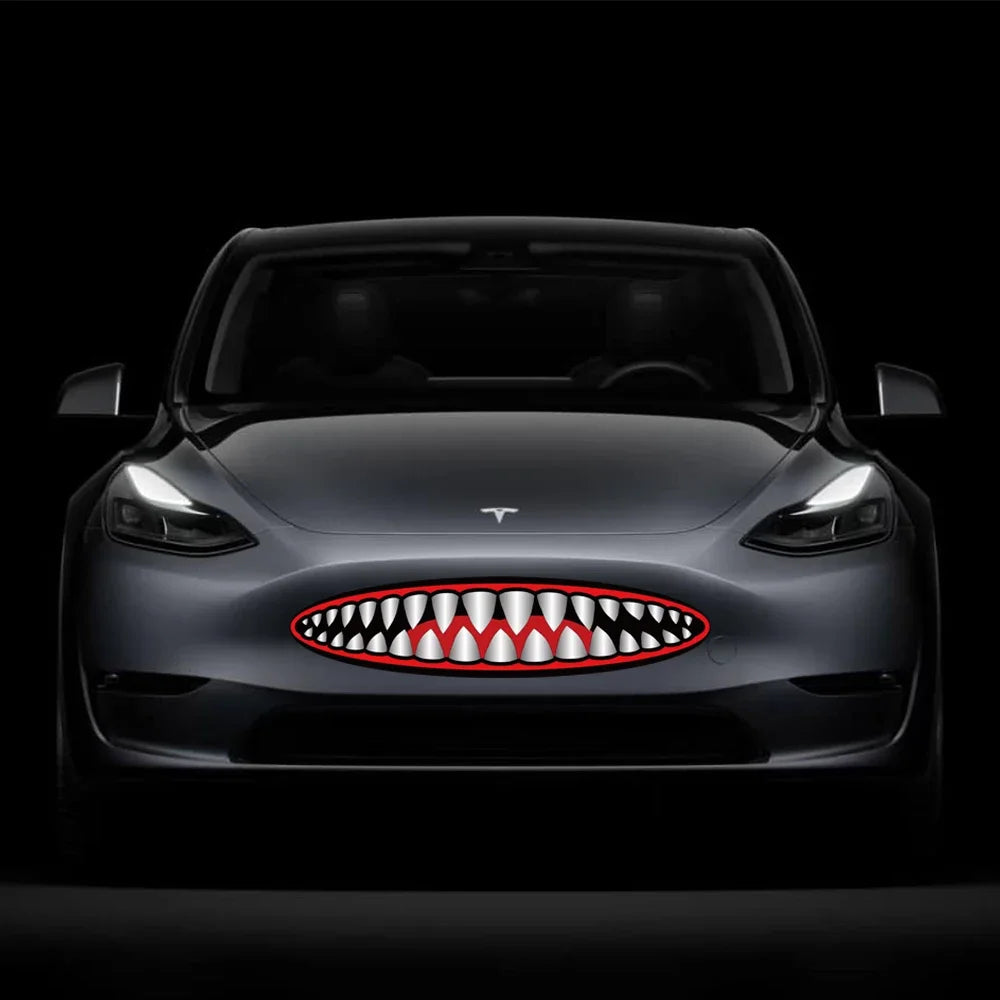 For Tesla Model 3 X Y S Custom Front Bumper Sticker Shark Mouth