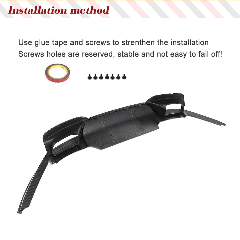 For BMW 6 Series F06 F12 Gloss Black Rear Bumper Diffuser