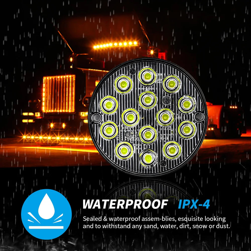 Inch Round Tail Emergency Marker Truck Flash Warning Strobe