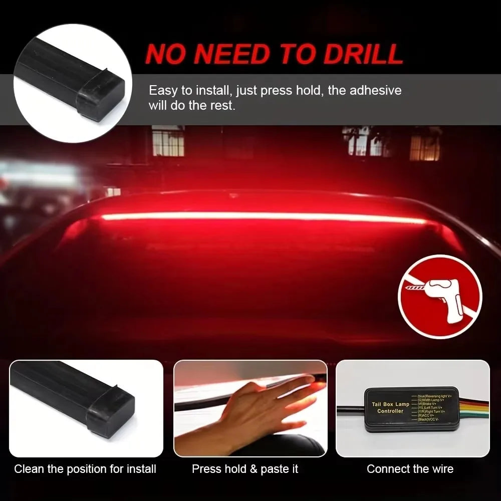 100CM Rear Third Brake Strip multi-mode Warning Turn Signal