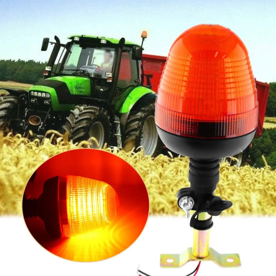 Truck Tractor Forklift Rotating Flashing Beacon Metal Bracket