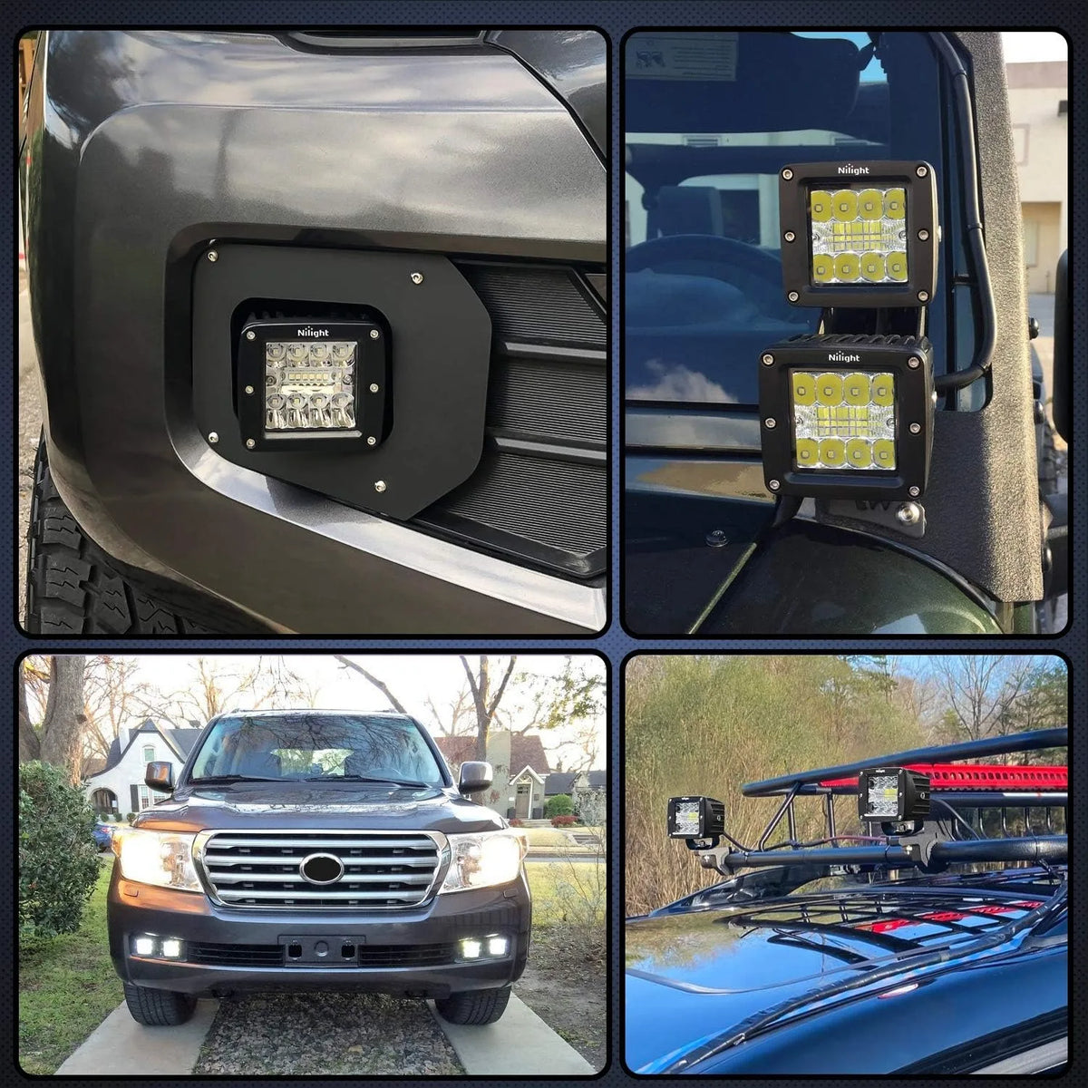 Nilight 3-inch Cube Pod 42W Spot Flood Combo Beam