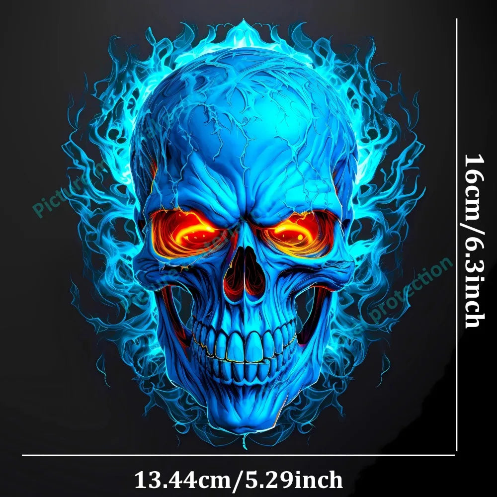 Skull Burning Soul Stickers Cool Creative Body Bumper Scratch
