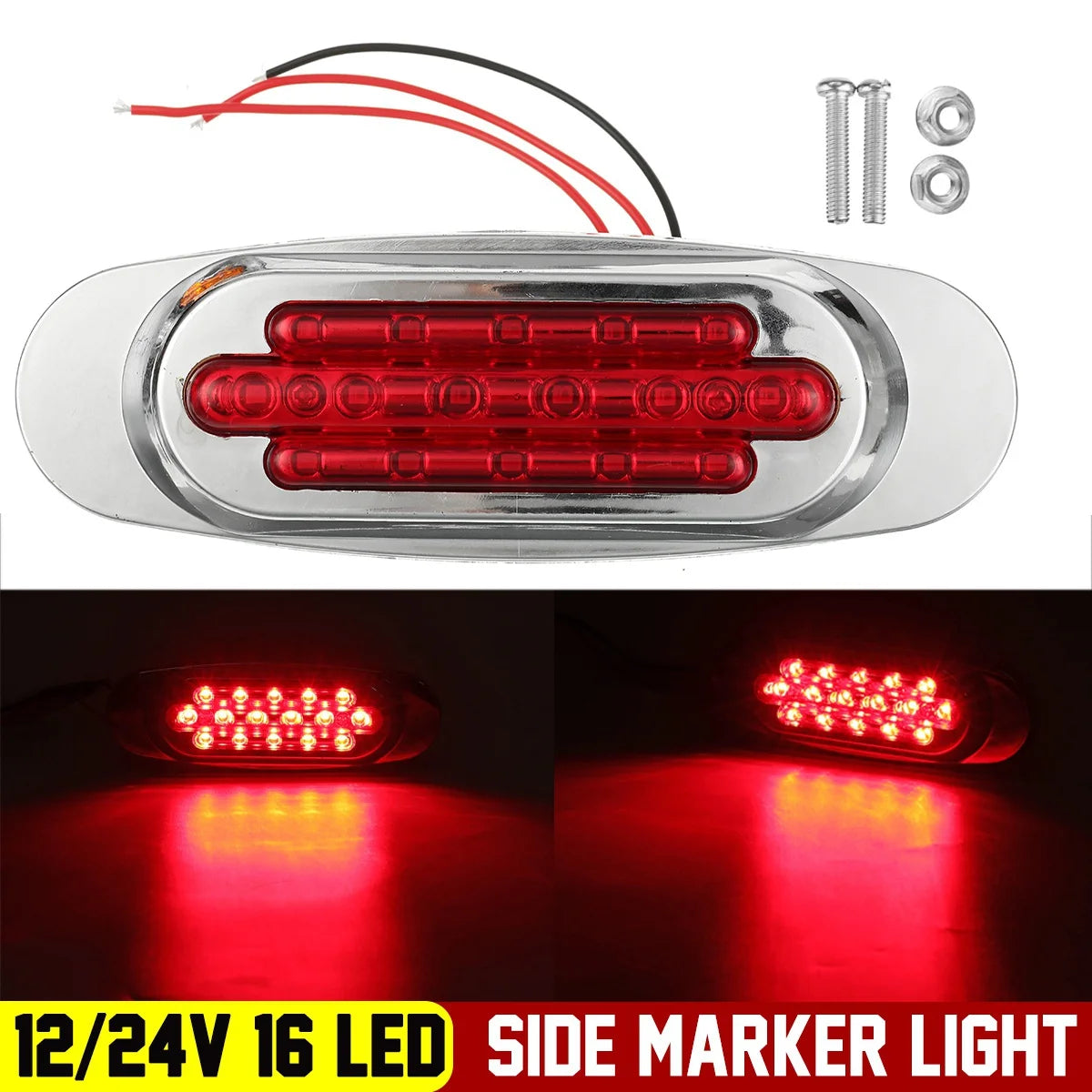 For Bus 2PCS Side Marker Indicator Front Rear Tail Clearance Dc