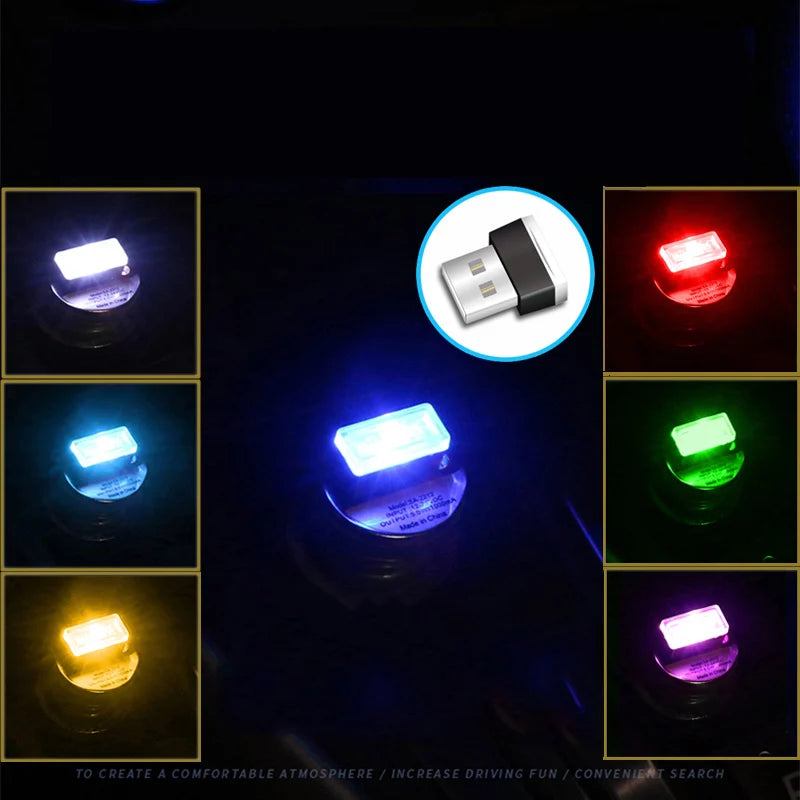 1PC MINI USB Inner Interior Atmosphere Lighting Colorful