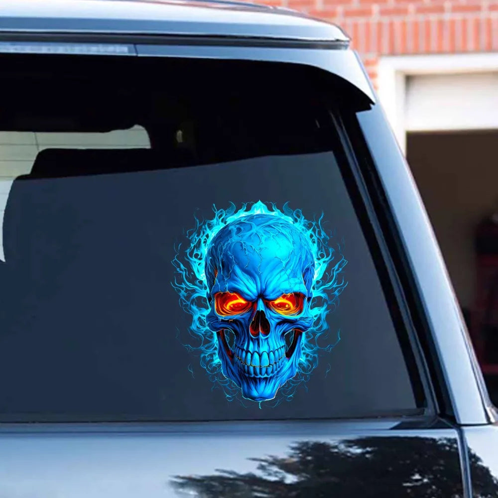 Skull Burning Soul Stickers Cool Creative Body Bumper Scratch