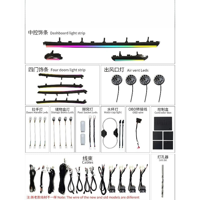 For A3 S3 2013-2020 Symphony 64 Colors Ambient Lighting Suitable