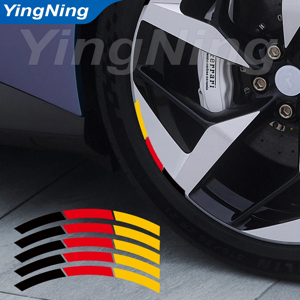For VW Audi BMW Mercedes Porsche 5X Germany Flag Wheel Hub