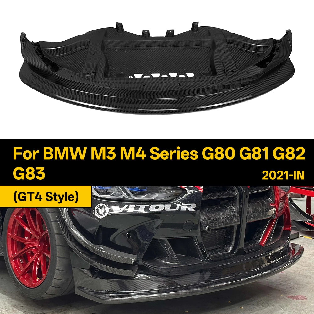 For BMW M3 M4 Series G80 Real Dry Carbon Fiber Front Splitter